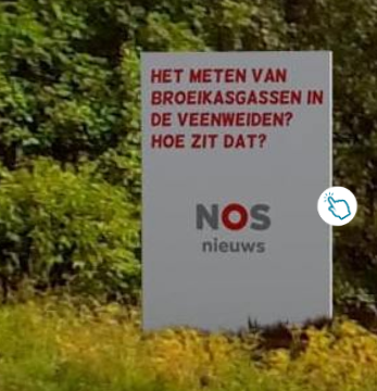 Bord met tekst over het meten van broeikasgassen